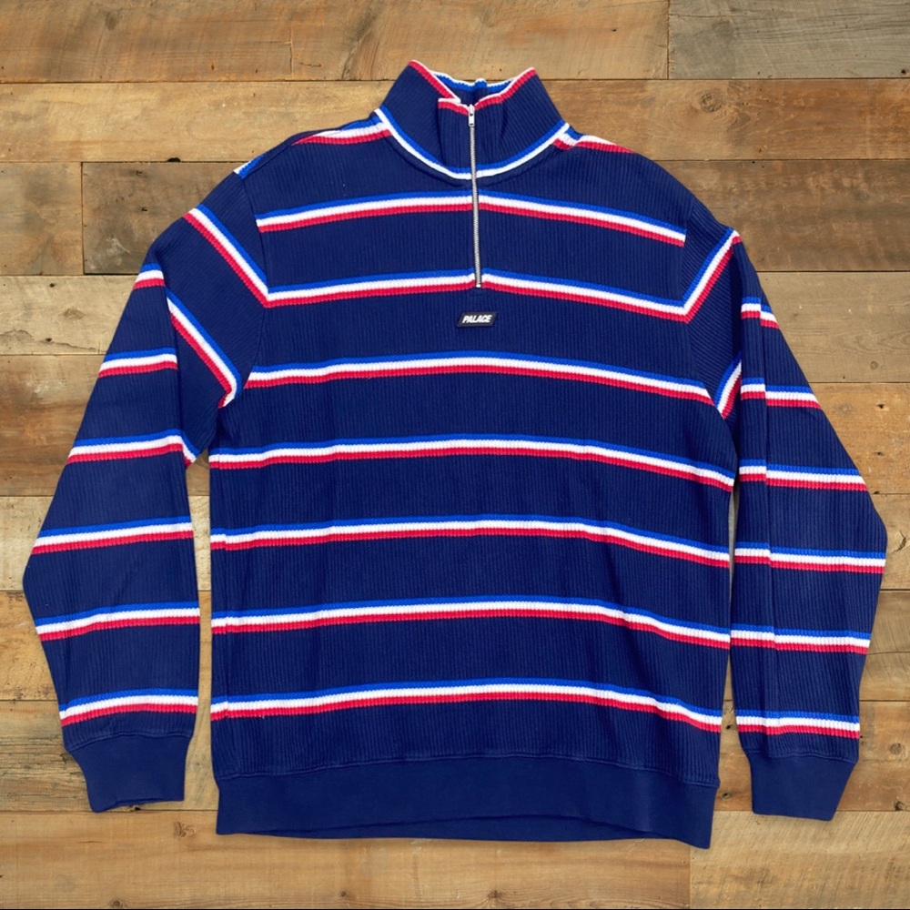 Palace Sweater Blue Red White Stripes Large